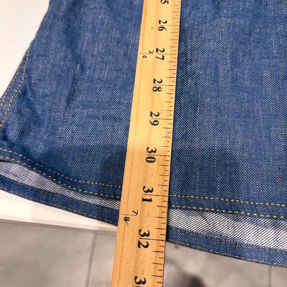 Derek Lam 10 Crosby Denim Cotton and Linen Faux Wrap Shift Dress Sz 4 - Picture 11 of 12